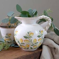 Dzbanek Limone Blossom z cytrynami i kwiatami
