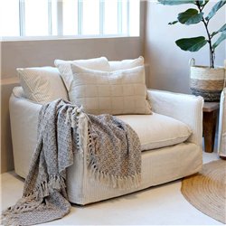 Krzesło Malo z lnu z 3 poduszkami