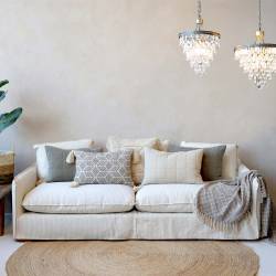 Sofa Malo z lnu z 5 poduszkami