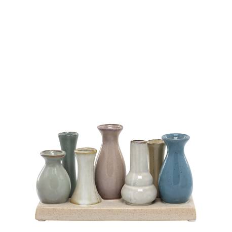 Vases on tray