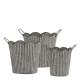 Planter w. grooves & handles set of 3