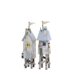 Beachhouse w. flag set of 2