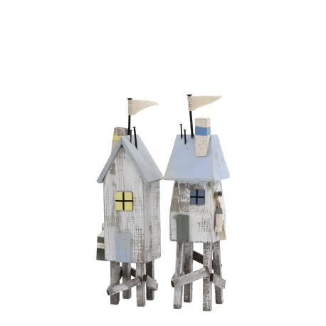 Beachhouse w. flag set of 2