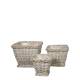 French Basket w. plastic liner set of 3