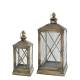 Lantern w. pattern on roof set of 2