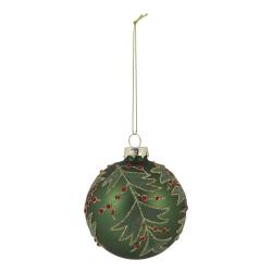 Christmas Bauble w. leaves & berries