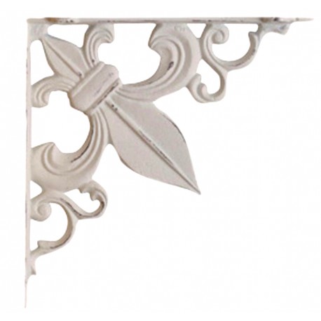 Shelf bracket fleur-de-lis antique white